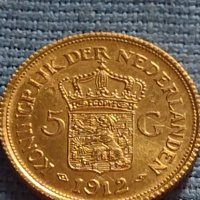 Рядка монета 5 гулдена 1912г. Нидерландия Вилхемина за КОЛЕКЦИОНЕРИ 34944, снимка 1 - Нумизматика и бонистика - 42682515