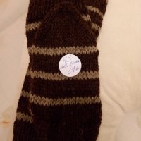 Ръчно плетени мъжки чорапи от вълна размер 45, снимка 3 - Мъжки чорапи - 44470585