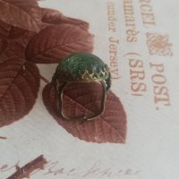 Стар пръстен със зелен камък , снимка 4 - Антикварни и старинни предмети - 35976272