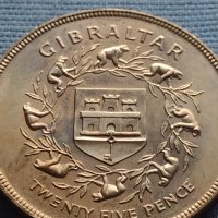 Монета 25 пенса 1977г. Гибралтар 25г. От коронацията на кралица Елизабет втора 40435, снимка 3 - Нумизматика и бонистика - 42711310