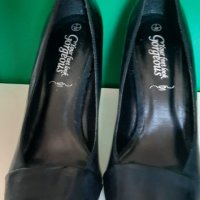 Черни обувки 39 номер с прозрачен ток Прозрачни токове , снимка 7 - Дамски обувки на ток - 41409174