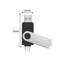 2В1 Type-c USB 2.0 флаш памет 64GB-флашка, снимка 2 - USB Flash памети - 39365454