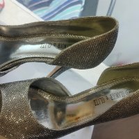 елегантни сребърни дамски летни обувки 38 номер, снимка 1 - Дамски обувки на ток - 41834515