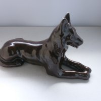стара керамична  фигура  - куче, снимка 3 - Декорация за дома - 42642542