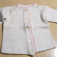 Бял комплект фанела и панталон плетени 1 - 2 год, снимка 3 - Комплекти за бебе - 36498166