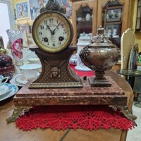 Красив антикварен френски каминен часовник , снимка 3 - Антикварни и старинни предмети - 42685578