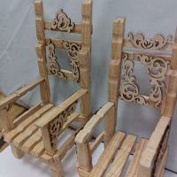 Дървени столчета с декорация букетчета от скандинавски мъх , снимка 8 - Декорация за дома - 40844740