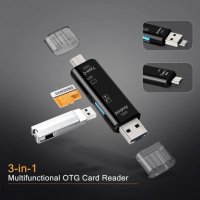 Универсален метален Четец на карти с памет 5 в 1, USB, Type C, Micro USB, SD TF, OTG, снимка 5 - USB Flash памети - 40101717