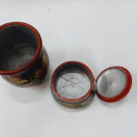 Руски дървени чаша и кутийка Хохлома(5.4), снимка 3 - Антикварни и старинни предмети - 44670357