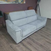 Сив диван от плат тройка с функция сън, снимка 6 - Дивани и мека мебел - 44701523