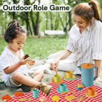HERSITY Игрален комплект за деца за следобеден чай с кошница за пикник за десерт и постелка , снимка 5 - Образователни игри - 44147855