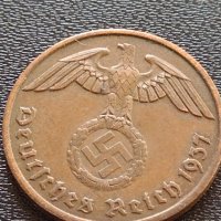 Две монети 2 райхспфенинг 1937г. / 10 райхспфенинг 1941г. Трети райх с СХВАСТИКА редки 31576, снимка 5 - Нумизматика и бонистика - 40649077