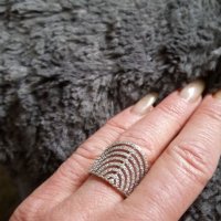 Искрящ пръстен с кубик цирконий, снимка 3 - Пръстени - 38882401