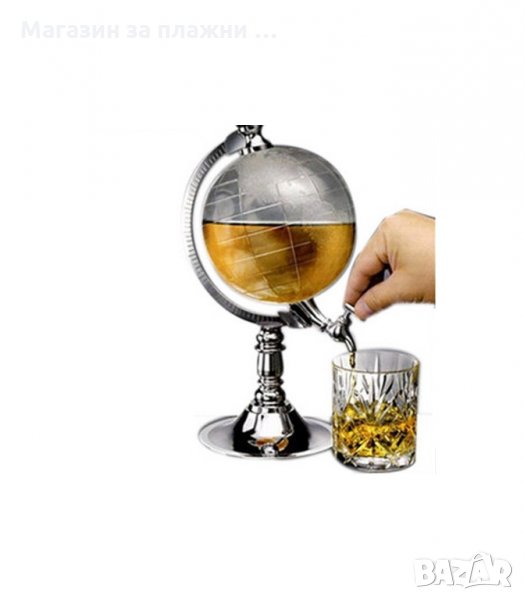 ДИСПЕНСЪР ЗА ВОДА И ВСЯКАКВИ НАПИТКИ ВЪВ ФОРМАТА НА ГЛОБУС ,1000 ML, ПРОЗРАЧЕН - код Globe, снимка 1