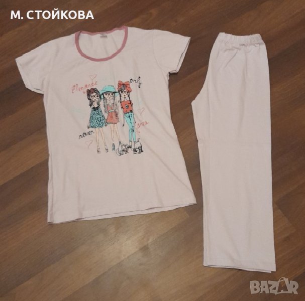 ПОСЛЕДЕН БРОЙ! пижама с къс ръкав и 3/4 гащи - ПРИЯТЕЛКИ, снимка 1