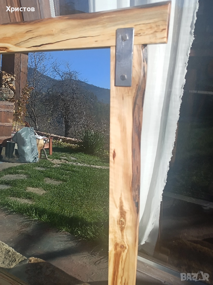 Дървено огледало масив бреза, снимка 1