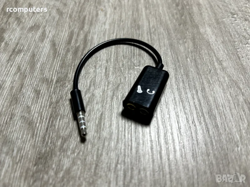 Преходник за слушалки и микрофон 3.5 mm мъжки към 2 x 3.5 mm женски , снимка 1