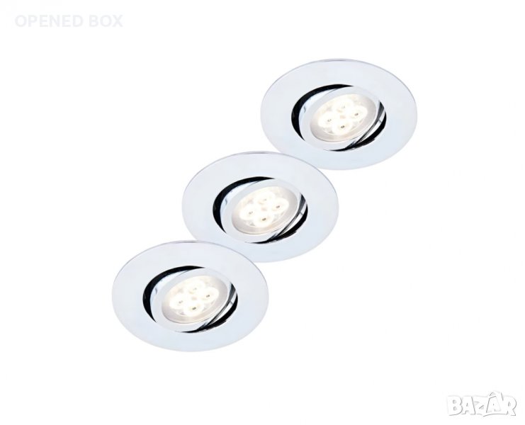 Комплект 3 бр. LED лампи за вграждане FLECTOR 917571 280lm, 3W, 30 000h, 2700K, Energy A+, снимка 1