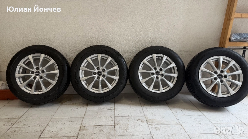 Джанти Borbet 16 цола, 5х112, 7j ET38 Audi VW Skoda, 215/60/16 DUNLOP Winter Sport 5, снимка 1
