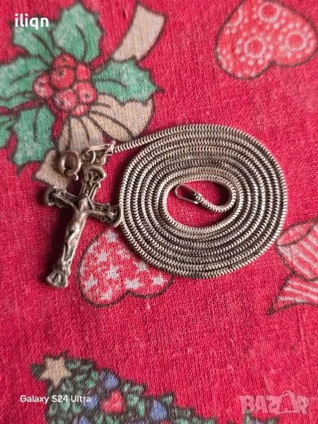 Сребърен синджир с висулка. 55см. Цена 29лв. Разгледайте и останалите ми обяви., снимка 1