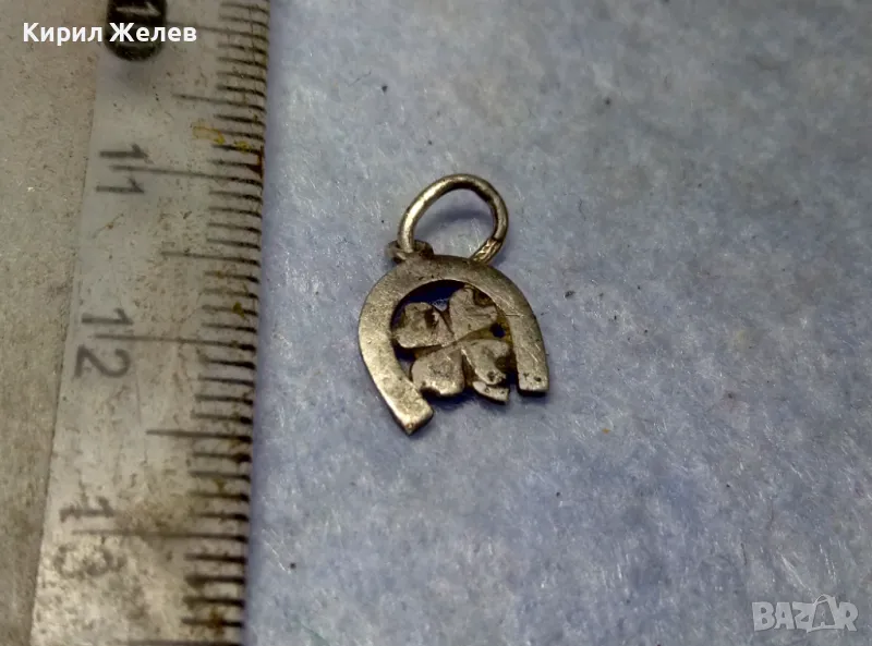 КЪСМЕТЛИЙСКИ СРЕБЪРЕН МЕДАЛЬОН СРЕБРО 925 ПОДКОВА с ЧЕТИРИЛИСТНА ДЕТЕЛИНА 48271, снимка 1