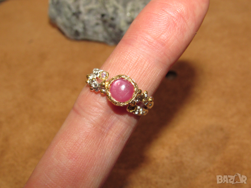 Сребърен пръстен с рубин подходящ за подарък №345, снимка 1
