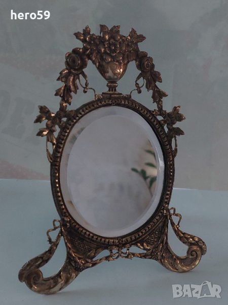 Сребърно настолно огледало (сребро 800), снимка 1