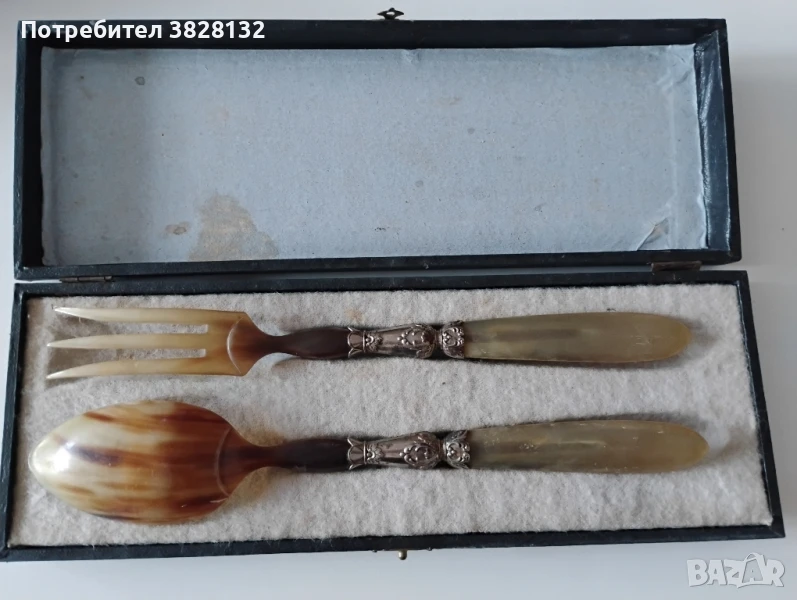 прибори за сервиране от рог, снимка 1