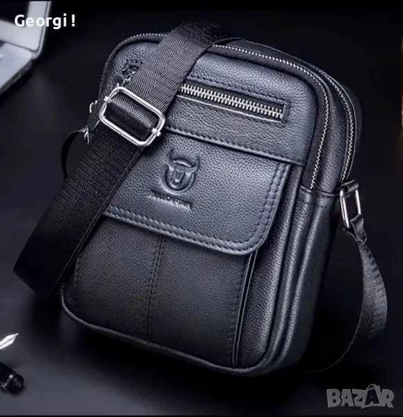 Елегантна, Винтидж кожена Бизнес чанта /Луксозна естествена кожа!, снимка 1