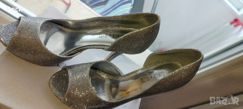 елегантни сребърни дамски летни обувки 38 номер, снимка 1