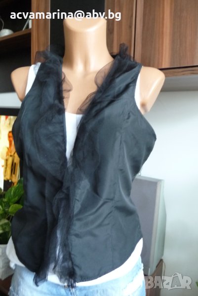 черен елек с къдри от гас, снимка 1