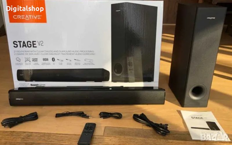 Creative Stage V2 2.1 Soundbar and Subwoofer 160W,Аудио продукти,12м.г, снимка 1