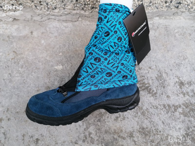 Продавам чисто нови качествени летни гети за тичане и туризъм Montane via it gaiter blue spark, снимка 1