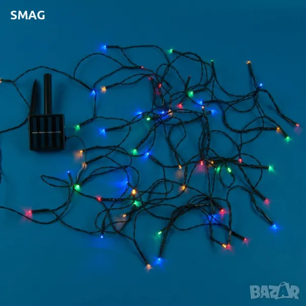 60 соларни LED лампи за вътрешна и външна употреба 10,3 м - многоцветни S_1170164, снимка 1