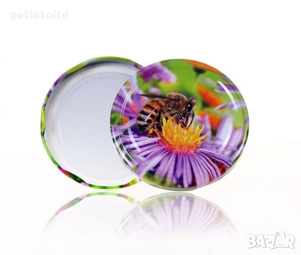 Атрактивни капачки за стъклени буркани с пчелен мед , снимка 1