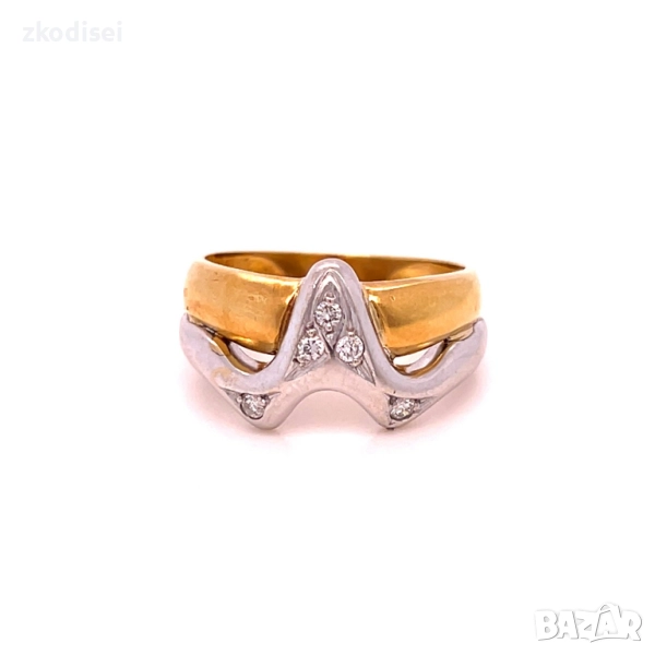 Златен дамски пръстен с брилянти 5,40гр. размер:53 18кр. проба:750 модел:34688-5, снимка 1