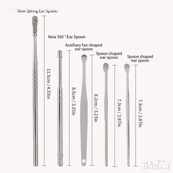 Уред комплект 6 броя за почистване на уши, ушна кал, става и за пълнене на капсули за лекарство, снимка 1