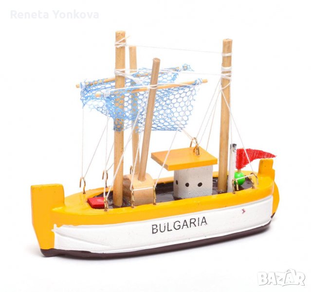 рибарска лодка макет,дървена, снимка 1