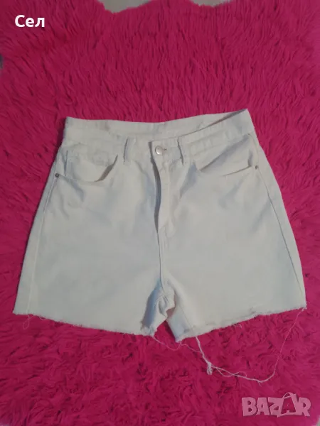 Бели къси дънкови панталони С-М, снимка 1