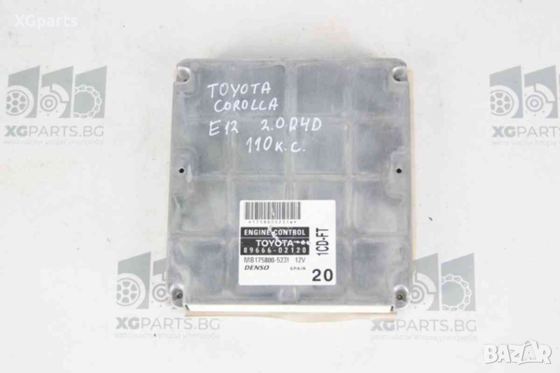Компютър двигател за Toyota Corolla E12 2.0d4d 110 к.с. (2001-2007) 89666-02120, снимка 1