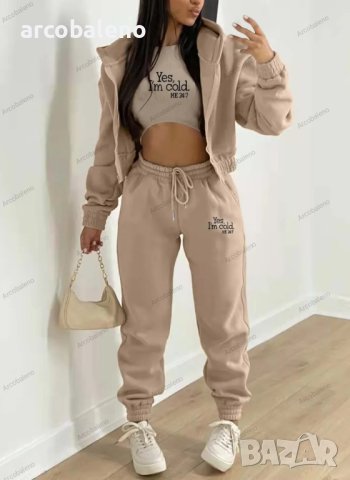 Дамски моден есенно-зимен комплект от три части, 10цвята , снимка 6 - Комплекти - 42540364