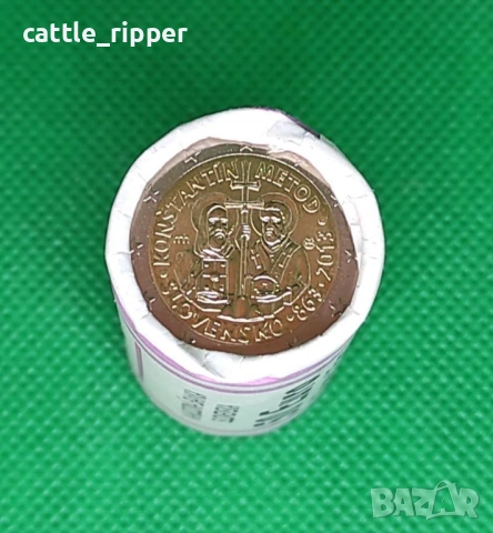 2 евро 2013 г. - Словакия - 1150 г. от началото на мисията на Кирил и Методий във Великоморавия, снимка 3 - Нумизматика и бонистика - 53610695