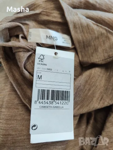 Фино памучно поло Mango (Camiseta Isabella), размер M – НОВО с етикет (80% Лиосел, 20% Вълна) , снимка 4 - Блузи с дълъг ръкав и пуловери - 55962993