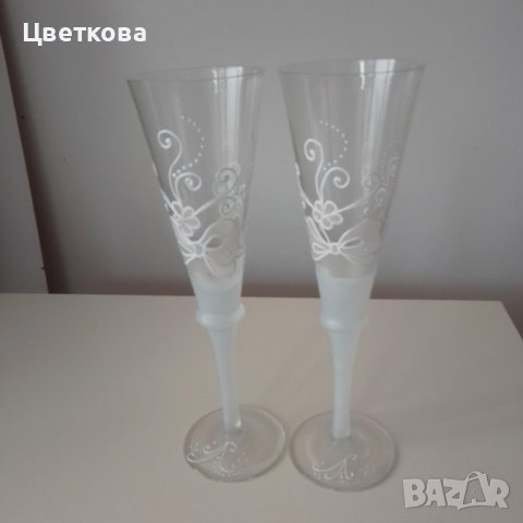 Сватбени чаши, снимка 1 - Чаши - 42075940
