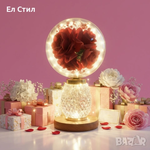 Декоративна лампа с червени рози и мека светлина – за топлина и хармония у дома, снимка 5 - Лед осветление - 53586597