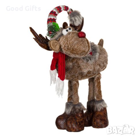 Коледно еленче, 60см, Сиво/червено седло, снимка 2 - Декорация за дома - 42719254