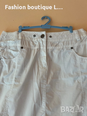 Бяла пола с джобове 40 размер 100% памук 🤍, снимка 2 - Поли - 51846084