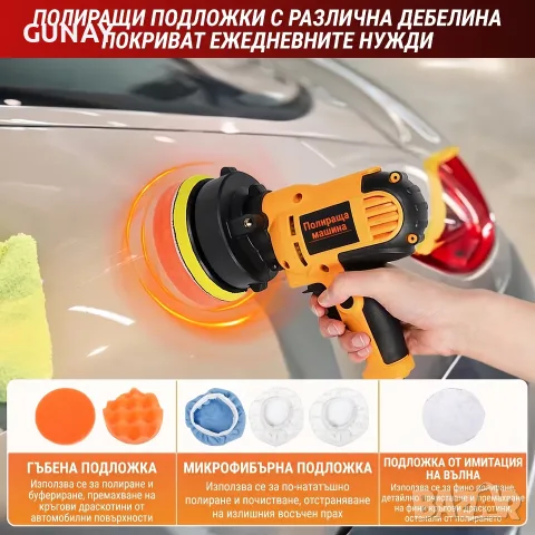DPLUS Полираща машина 700W 125мм с регулируеми обороти за полиране, пастиране и шлайфане, снимка 3 - Полирмашини - 56128793
