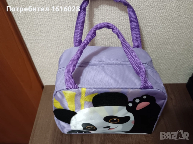 Термо чанта в лилав цвят с Панда., снимка 5 - Други - 51710481