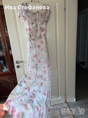 Разкошна нова  лятна елегантна дълга рокля фрорален нежен десен романтична нежна Mohito , снимка 3 - Рокли - 40518074